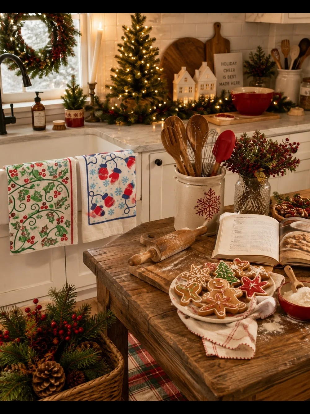 Holiday Print Kitchen Towel Set Of 2